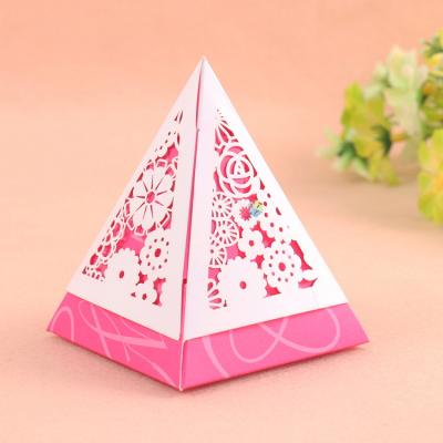 China Recyclable Laser Cut Presentation Card Paper Pyramid Box for sale