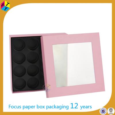 China Recyclable pink window paper boxes for chocolate covered oreos for sale