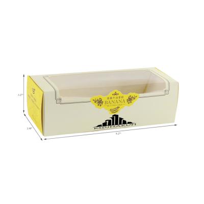 China Recycled Materials Window Flat Pack Transparent Log Cake Box for sale