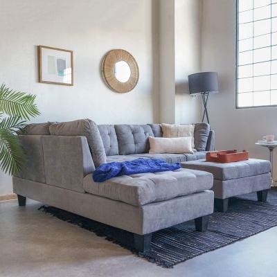 China (Others)Adjustable Gray U Shaped Sectional Sofa Home Sofa Chaise And Stool Four Seat for sale