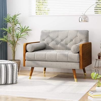 China Adjustable Sliding Sofa One Seat (The Other) Sofa Chair Cheaterfield Single Seat Fabric Linen Sofa With Gold Legs for sale