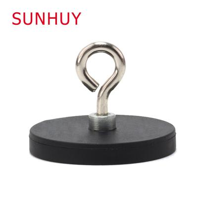 China Industrial Magnetic Magnetic Polyethylene Wrap Vinyl Hook Loop Eye Magnet Wrapping Magnet With Sheep's Eye Rim for sale