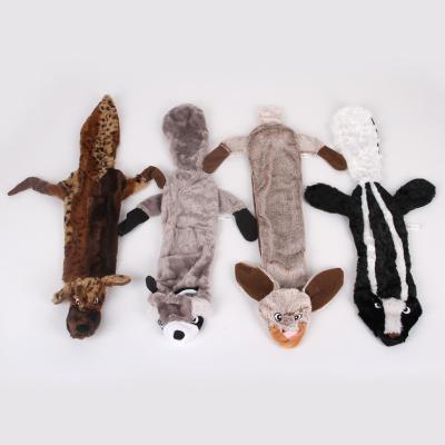 China Stocked Interactive Dog Toys Bite No Stuff Squeaky Plush Toy Skinny Dog Plush Dog Toy for sale