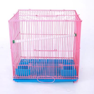 China Stocked S: 28*22*28cm Metal Folding Metal Folding Birds House Parrot Pigeon Bird Cage Hanging Color Iron Splicing Portable Custom Multiple Bird Cages for sale