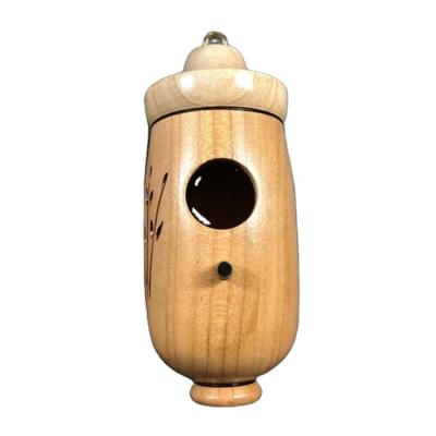 China Stocked Wooden Hummingbird House For Outdoors For Nesting Wooden Flower Carving Outdoor Hanging Birds Nest for sale