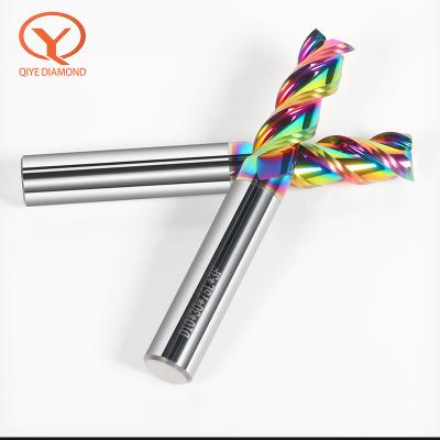 China QIYE Carbide Buy Ten Get One Free Carbide DLC Coating End Mill 3 Flute High Polished Milling Cutter For Aluminum CNC Machine Tool for sale