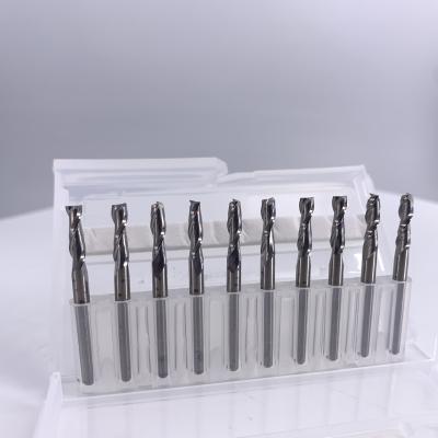 China Qiye 0.3-3mm Shank 3mm Wood Solid Carbide 2flutes End Mill For MDF Wood Aluminum for sale