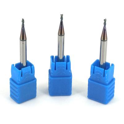 China Qiye HRC45 Carbide 2 Flute Wood Plastic Acrylic Nylon Micro Milling End Mill for Wood Plastic Acrylic Nylon Milling for sale