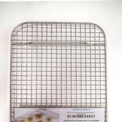 China Dustproof Stainless Steel Cookies Cakes Bread Roasting Wire Mesh Grid BBQ Grill Rack for sale