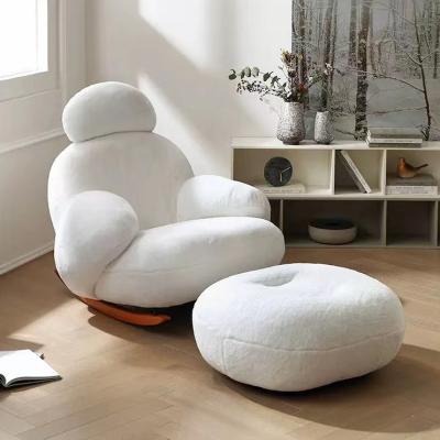 China Reclining White Velvet Rocking Chairs, Home And Hotel Furniture, And High Back Leisure Leisure Armchairs for sale