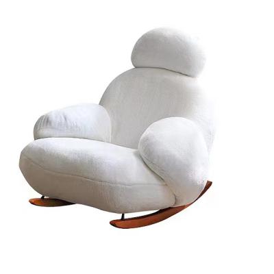 China Modern home human-shaped fabric chair modern home fabric swing fabric swing leisure sofa reclining white chair for sale