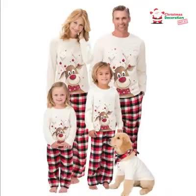 China Hot Sale Happy Christmas Breathable Breathable Pajamas Clothes 2021 Pajamas Pajamas Custom Family Matching Christmas Christmas Pajamas Sets for sale