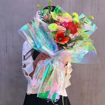 China Multicolor Reflective Florist Waterproof Wrapping Paper Recyclable Rose Wrapping Paper For Birthday Luxury Gift for sale