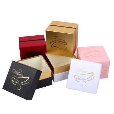 China OEM Recyclable Luxury Gift Rose Preserved Flower Box Square Gold Foil Printed Gift Box Set For Valentine Day for sale