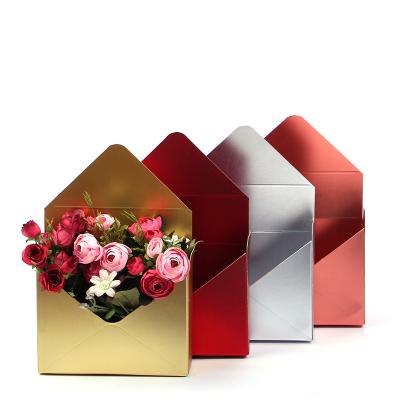 China Wholesale Biodegradable Metal Cardboard Envelope Folding Box Flowers Waterproof Flower Basket Box For Valentine Mother's Day for sale