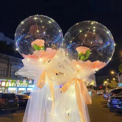 China High Quality Transparent Clear Balloons and Flowers Gift Wrap Bobo Balloons Latex Punch Ball Bouquet 22 Inch For Flower Gift for sale