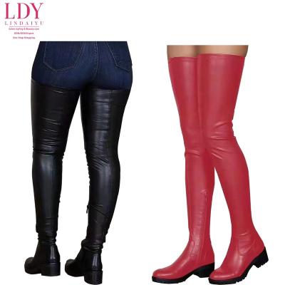 China Hot sale flat boots for women with fur women's thigh high boots flat the high heels ladies sexy long flat boots for sale