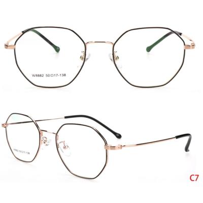 China Wholesale Custom Full-rim Fashion Women's China Eyeglasses Stainless Steel Ultralight Optical Frame for sale