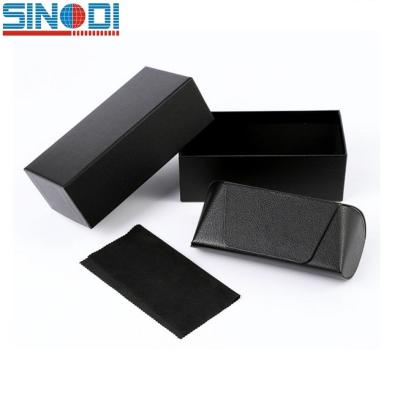 China Regular Two Piece Customized Cardboard Sunglasses Boxes With Matching Pouch And Glass Case for sale