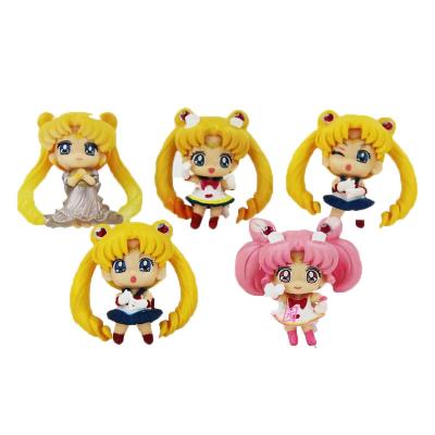 China Cartoon Toy Wholesale Customized Logo 5 Styles Japan PVC Model Cute Girl Anime Figure Toys for sale