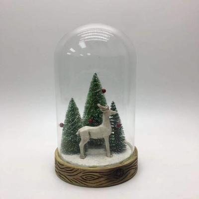 China Christmas Gift Popular Led Christmas Tree Night Light Desktop Ornament With Glass Cover Christmas Gifts New Year Luminous Christmas Tree for sale