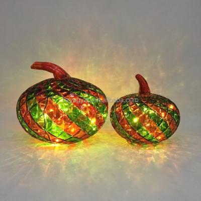 China Simple Wholesale Festival Decoration Harvest Halloween Hotsell Pumpkin Glass Lanterns For Halloween for sale