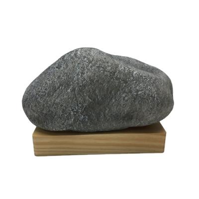 China Family Decorate 360 ​​Degree Lighting Portable High-grade Wooden Stone Grain Base Mini Led Resin Led Stone Lamp for sale