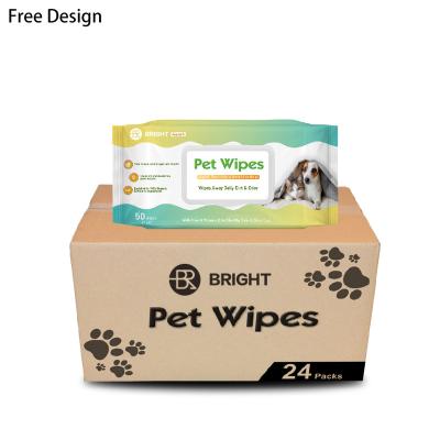 China Viable Wholesale Organic Pet Paw Eye Dog Wipes Wet Cloths For Animals for sale