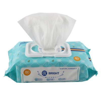 China Soft High Examination Nonwoven Baby Wipes 80 Counts Wet Cloth Biodegradable Eco Friendly Wet Wipes For Baby for sale