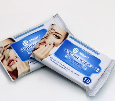 China Extra Soft Wet Disposable Wipes Biodegradable Organic Feminine Wipes Portable Wipes 10pcs Small Wipes for sale