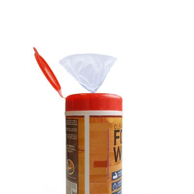 China Factory Stocked Pearl Directly Pattern Wet Cloth Floor Cleaning Wipes In Barrel for sale