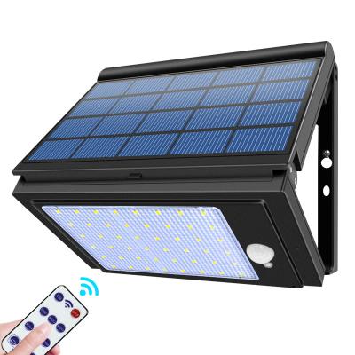 China Lightness 1000LM Outdoor Foldable Solar Adjustable Security 48LED Solar Garden/Yard/Pathway Light Wall Lamp with Remote Control for sale