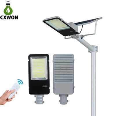 China High lumen ip65 remote control waterproof outdoor solar light fixture 100w 150w 200w 300w smd led solar street light for sale