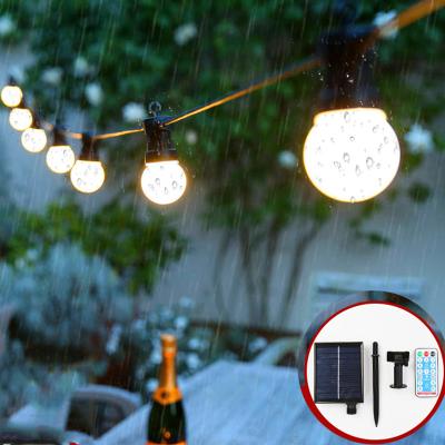 China G50 LED String Light Solar Powered Globe G50 LED Light Bulb 8 Modes Working Multicolor String Light 10 Light Bulbs 20 String Light for sale