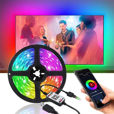 China Tooth APP Control Blue Color Changing USB 5v Blue Tooh Led Strip App Control Smart RGB LED Strip Light For TV Home Party for sale