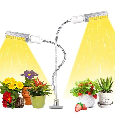 China Fruit Vegetable Greenhouse Flower Growing Lights 45W Led For Growing Light 96LEDs Full Spectrum Dual Head Gooseneck Clip Plant Light for sale