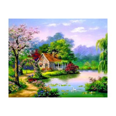 China 2020 Modern Factory Wholesale Custom Landscape 5D DIY Diamond Painting Set For Effect Wall Home Decoration for sale