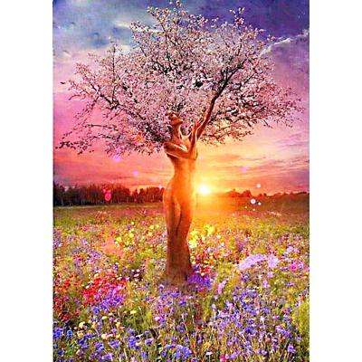 China DIY Handmade Painting Color Tree Full Drills Painted Decorative Painting By Number Canvas Daimond Painting for sale