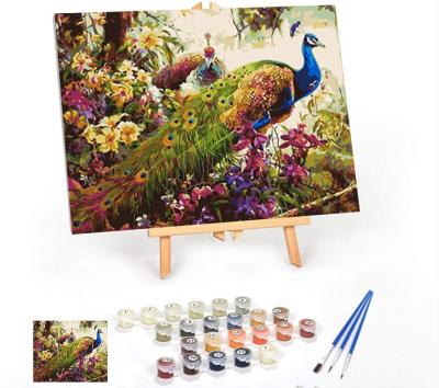 China DIY Painting DIY Digital Oil Painting Animal Custom Canvas BY Number Art Gift Peacock Home Decoration Painting for sale