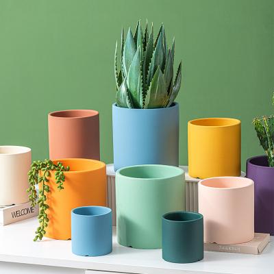 China CLASSIC Nordic Office Decor Home Style Aloe Vera Potted Multi Color Ceramic Succulent Flower Pot for sale