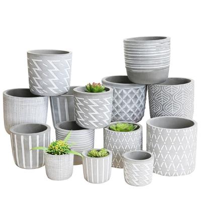 China CLASSIC decoration wholesale price planter plant succulent garden supplies flower pot flower cement pot for outdoor for sale