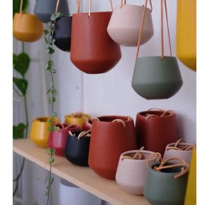 China CLASSIC New Design Colorful Ceramic Garden Hanging Pots For Indoor Plants for sale