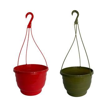 China Half Balcony Planters Traditional Round Plant Pot Plastic Ball Shape Hanging Baskets for sale