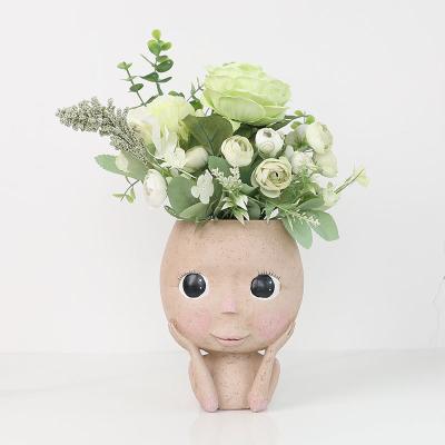 China New Design Light Unique Home Garden Decor Hotel Head Planters Indoor Flower Plant Pots for sale