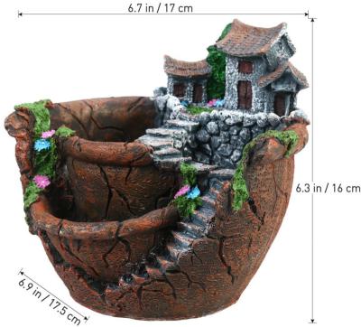 China Traditional Chinese Garden Pots and Planters Bonsai Green Plants Resin Pot for Herb Flower Planter Flower Succulent Pots with Hole for sale