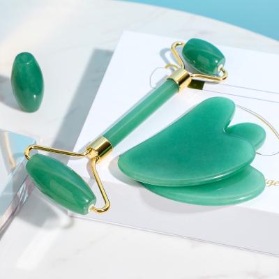 China Hot Custom 100% Natural Aventurine Quartz Jade Crystal Facial Roller Amazon Sales Skin Care Tools Facial Roller For Face for sale