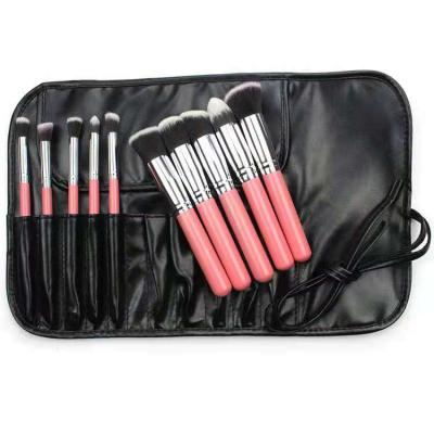 China Whitening High Quality Private Label Makeup Brushes Custom Pink LOGO Foundation Make Up Brush Bag for sale