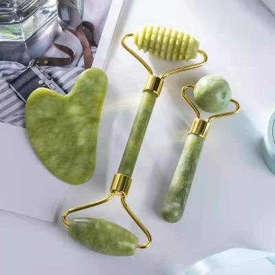 China Wholesale Royal 100% Natural Facial Single Head Roller Small Green Jade Roller Whitening Jade Roller For Eye for sale