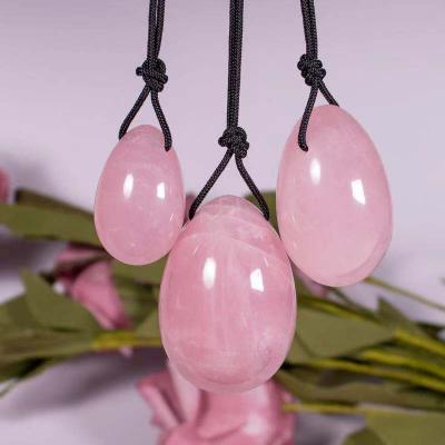 China Amazon hot sale Rose Quartz yoni egg whitening for massage 3 in 1 set for sale