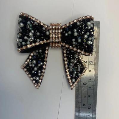 China Rhinestones+fabric kids shoes lady fashion shoes bow knot shoe accessories buckles with rhinestones for sale